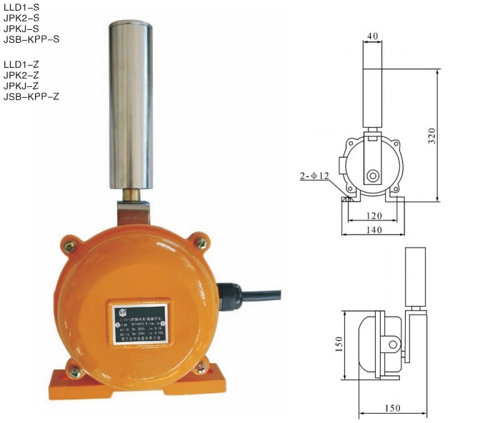LLD1(JPK、JSB-KPP)系列兩極防偏開關(guān)尺寸圖